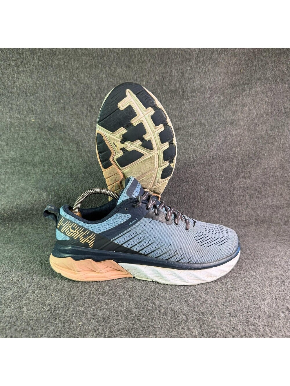 Hoka One One Arahi 3 Shoes Womens Size 8W Blue Peach Running Sneakers Athletic